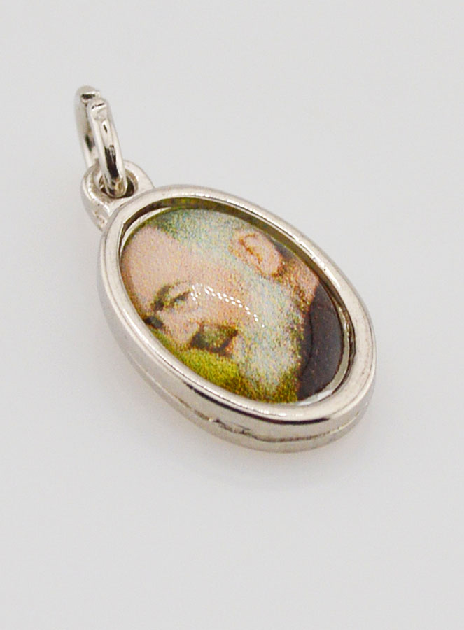 Médaille Saint Padre Pio Argentée - 14 mm (pic 3)