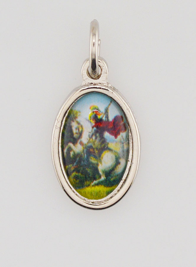 Médaille Saint Georges Argentée - 14 mm (pic 1)