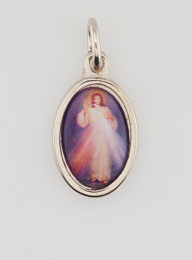 Médaille Christ Miséricordieux Divine Miséricorde Argentée - 14 mm (pic 1)