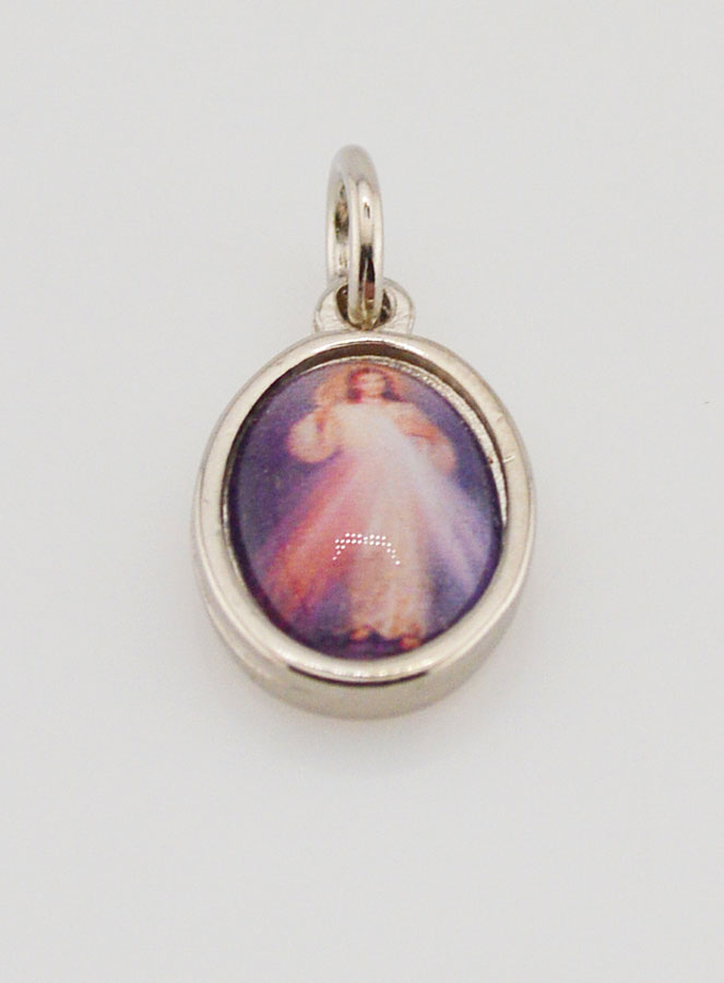 Médaille Christ Miséricordieux Divine Miséricorde Argentée - 14 mm (pic 2)