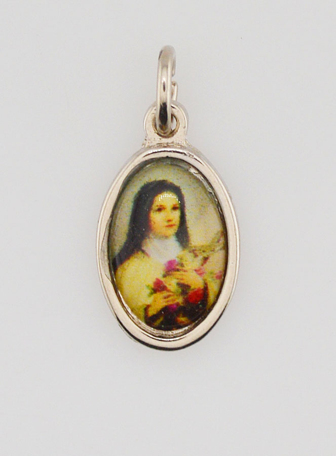 Médaille Sainte Thérèse de l'Enfant Jésus Argentée - 14 mm (pic 1)