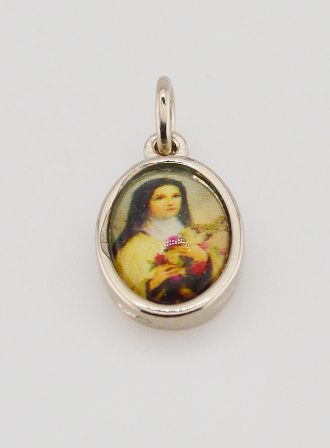 Médaille Sainte Thérèse de l'Enfant Jésus Argentée - 14 mm (pic 2)