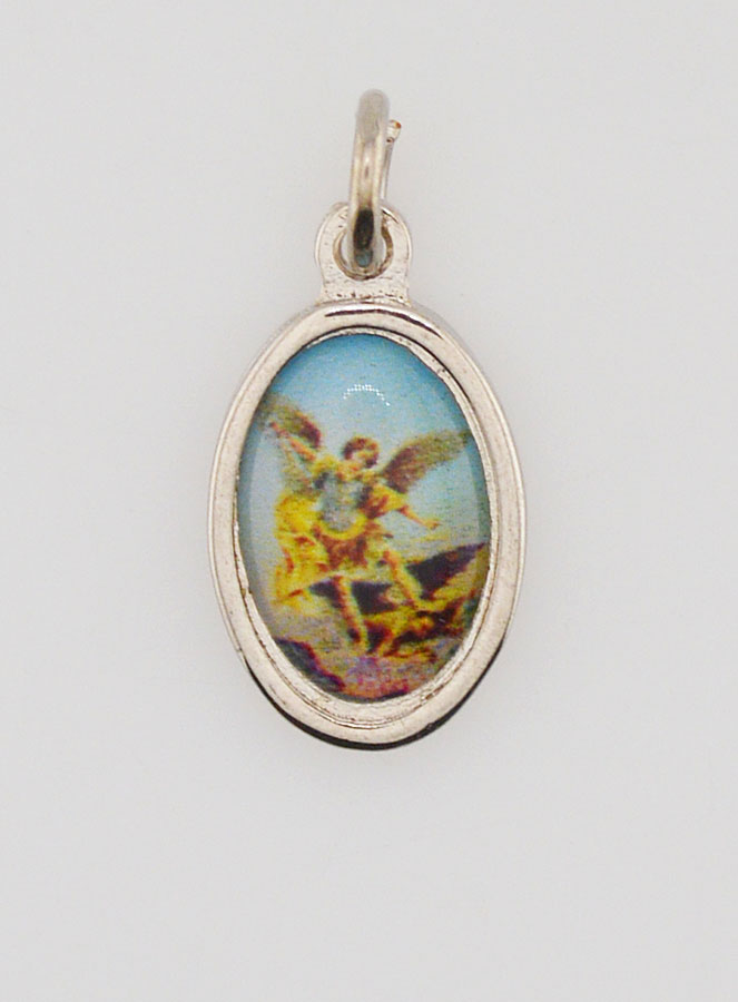 Médaille Saint Michel Archange Argentée - 14 mm (pic 1)