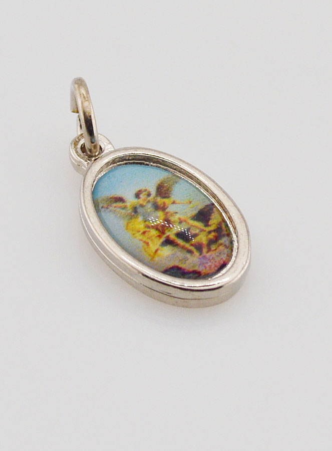 Médaille Saint Michel Archange Argentée - 14 mm (pic 3)
