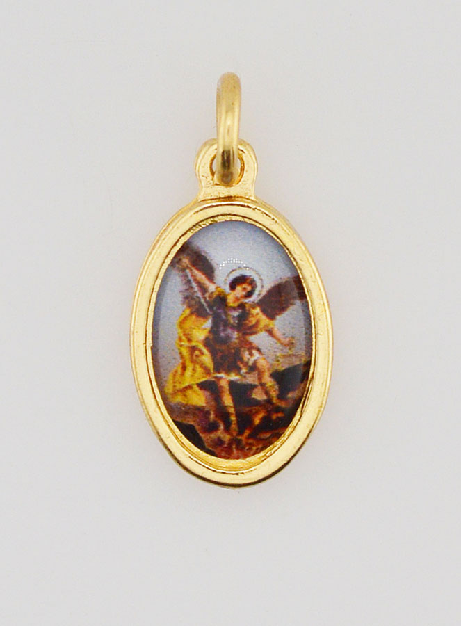 Médaille Saint Michel Archange Dorée - 14 mm (pic 1)
