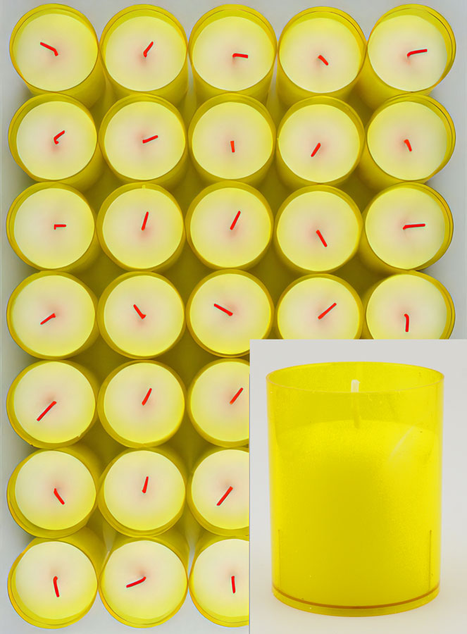 24 Bougies Veilleuses d'Église - Jaunes - 20h (pic 1)
