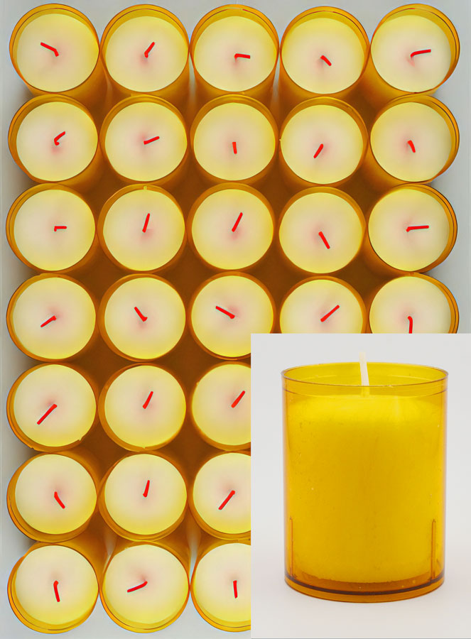 48 Bougies Veilleuses d'Église - Oranges - 20h (pic 1)