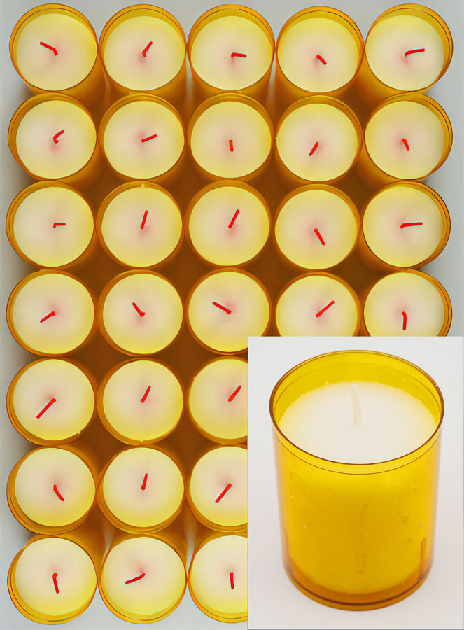 48 Bougies Veilleuses d'Église - Oranges - 20h (pic 2)