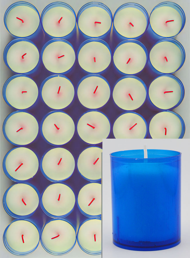 48 Bougies Veilleuses d'Église - Bleues - 20h (pic 1)
