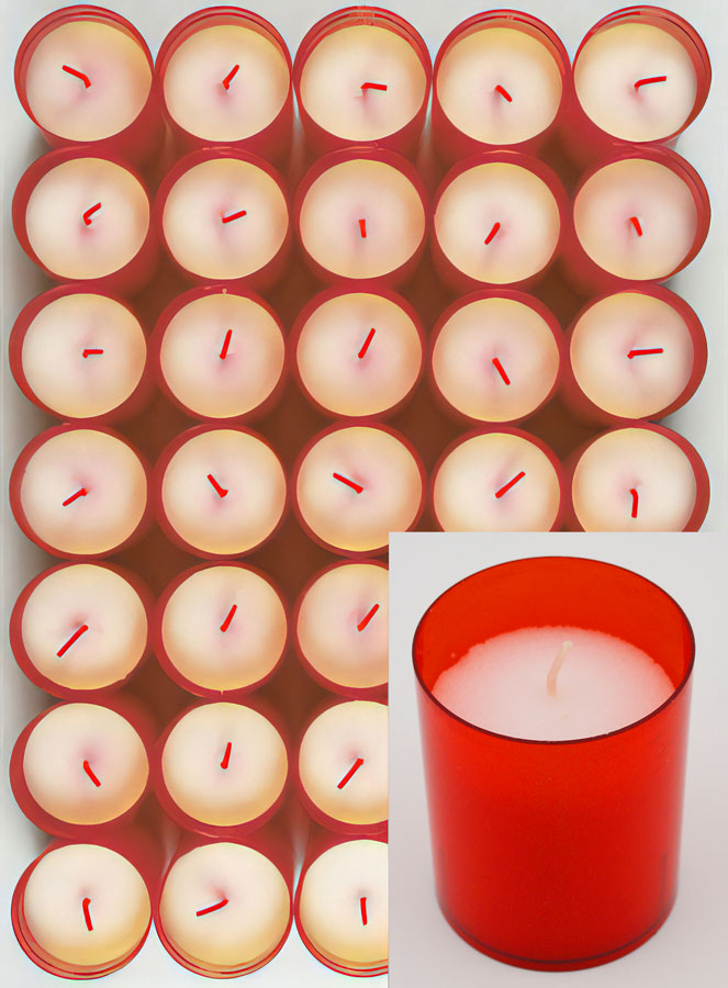 48 Bougies Veilleuses d'Église - Rouges - 20h (pic 2)