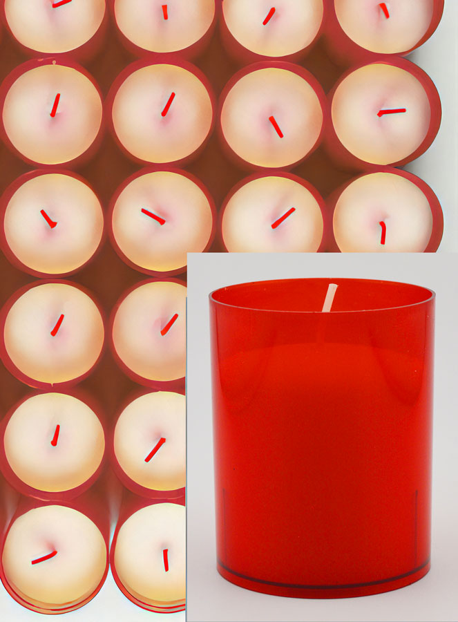 48 Bougies Veilleuses d'Église - Rouges - 20h (pic 3)