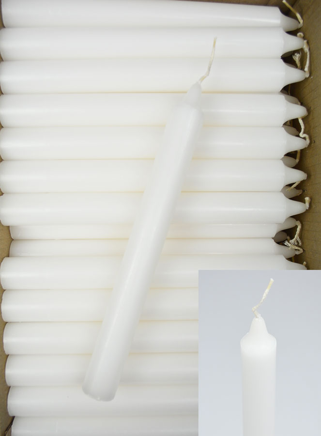 Carton 130 Bougies Cierges Teintées Masse Blanc (pic 2)