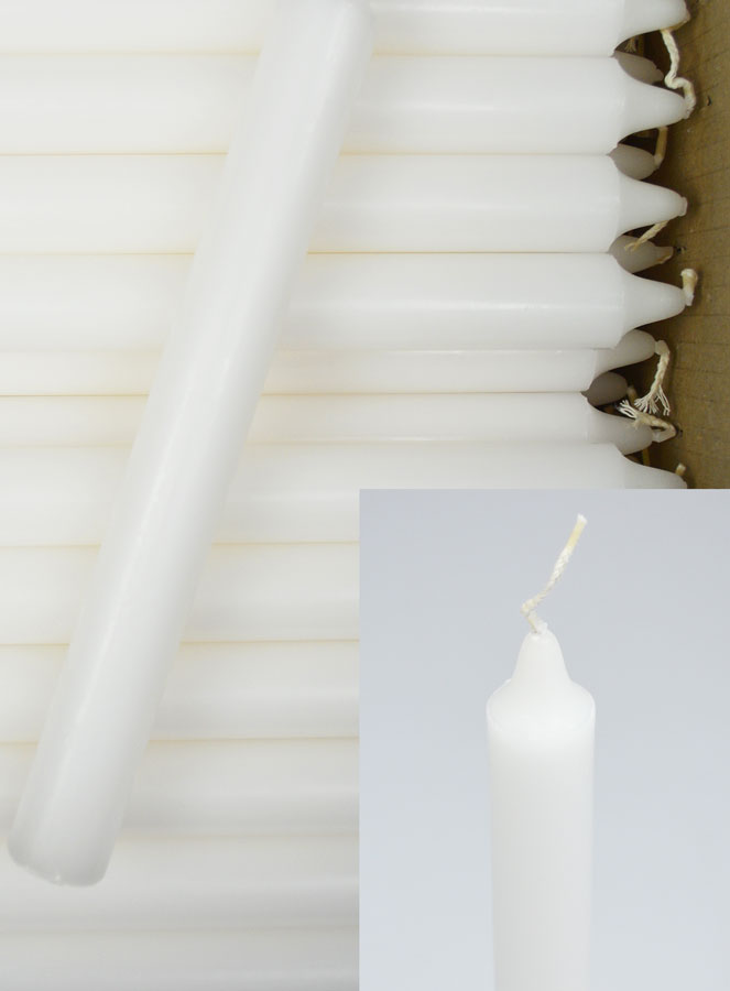 Carton 130 Bougies Cierges Teintées Masse Blanc (pic 4)