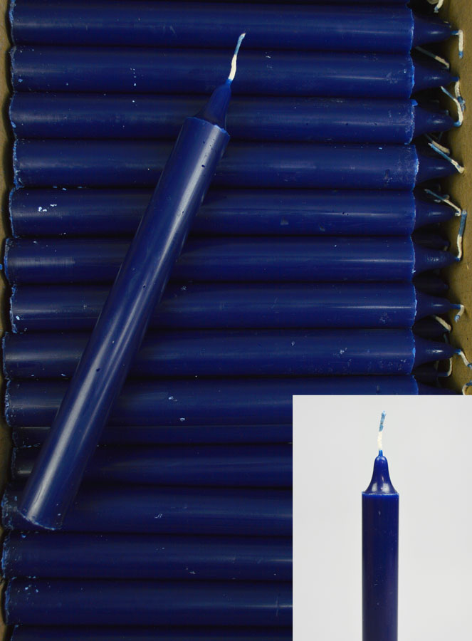 Carton 130 Bougies Cierges Teintées Masse Bleu Marine (pic 1)