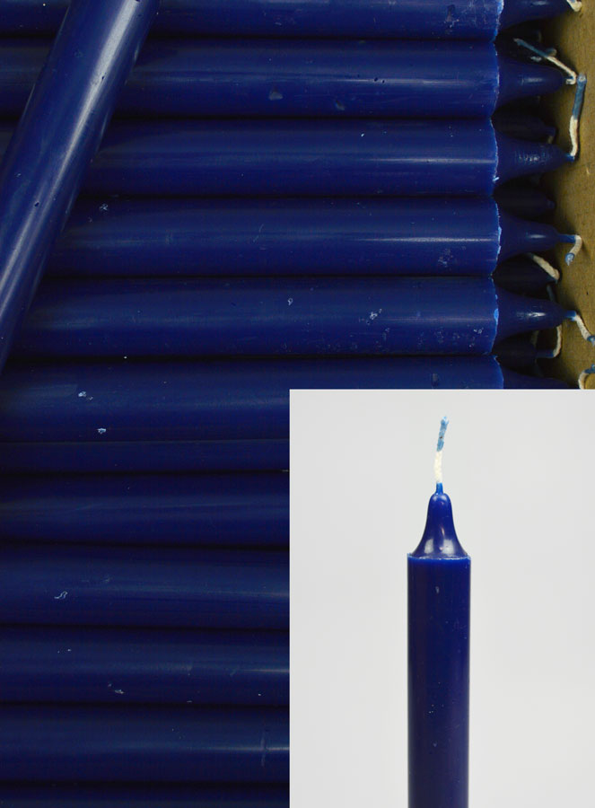 Carton 130 Bougies Cierges Teintées Masse Bleu Marine (pic 3)