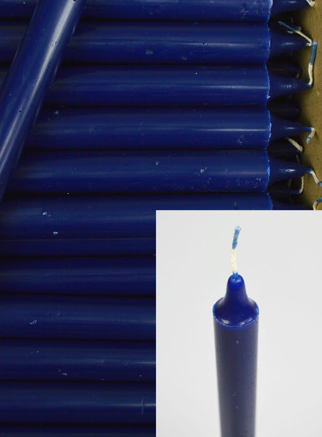 Carton 130 Bougies Cierges Teintées Masse Bleu Marine (pic 4)