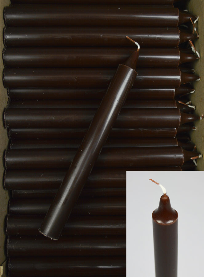 Carton 130 Bougies Cierges Teintées Masse Marron Chocolat (pic 2)
