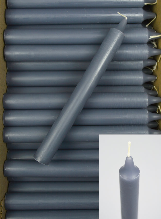 Carton 130 Bougies Cierges Teintées Masse Gris (pic 2)