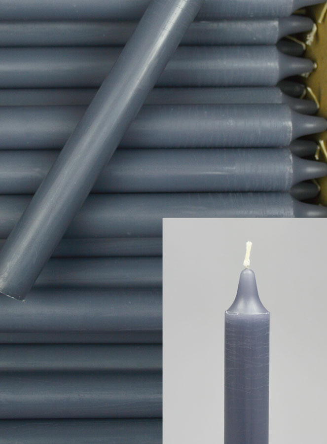 Carton 130 Bougies Cierges Teintées Masse Gris (pic 3)