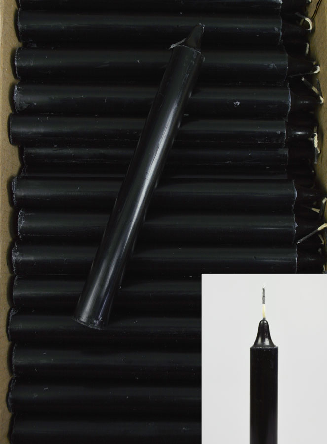 Carton 130 Bougies Cierges Teintées Masse Noir (pic 1)