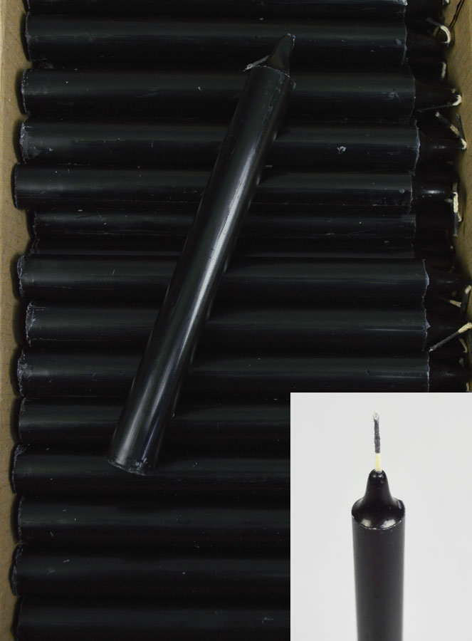 Carton 130 Bougies Cierges Teintées Masse Noir (pic 2)