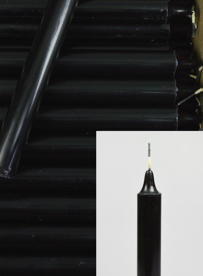 Carton 130 Bougies Cierges Teintées Masse Noir (pic 3)