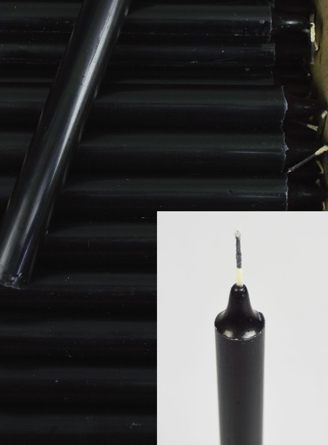 Carton 130 Bougies Cierges Teintées Masse Noir (pic 4)