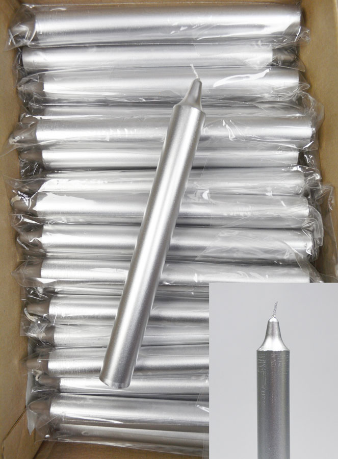Carton 130 Bougies Cierges Argent (pic 1)