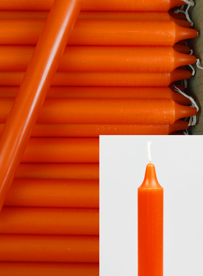 Carton 130 Bougies Cierges Teintées Masse Orange (pic 3)