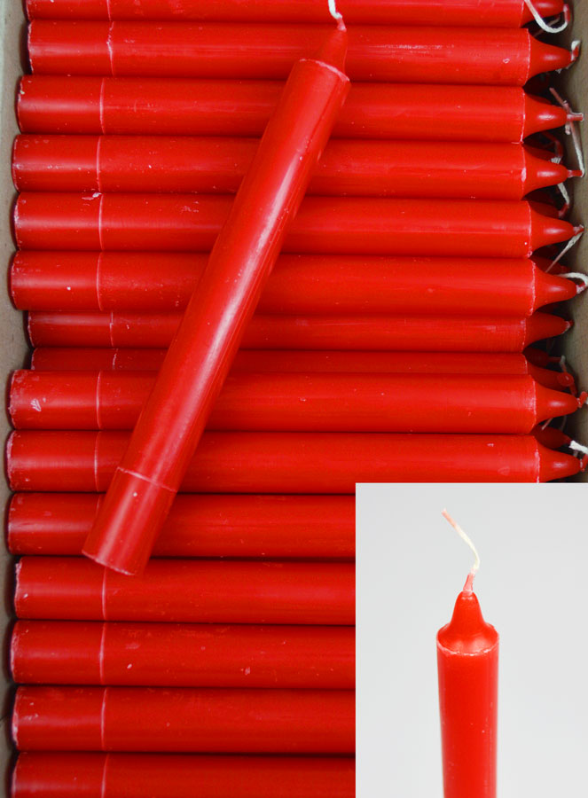Carton 130 Bougies Cierges Teintées Masse Rouge (pic 2)