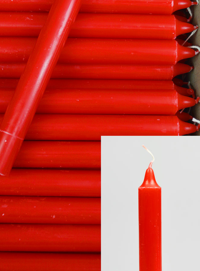 Carton 130 Bougies Cierges Teintées Masse Rouge (pic 3)