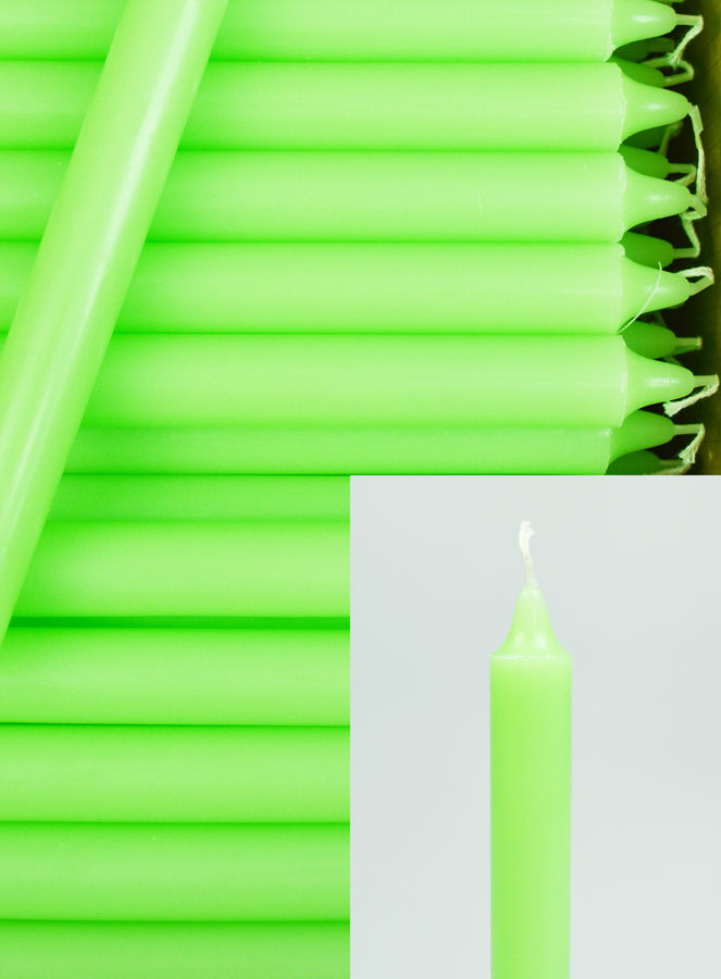 Carton 130 Bougies Cierges Teintées Masse Vert Pâle - Fluo (pic 3)