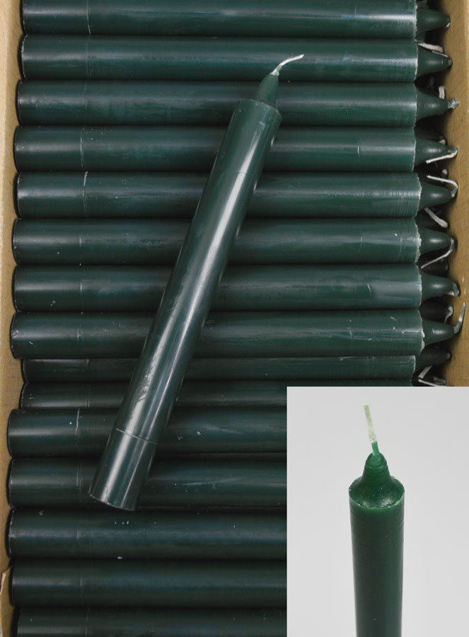 Carton 48 Cierges Teintées Masse Couleur Vert Sapin (pic 2)