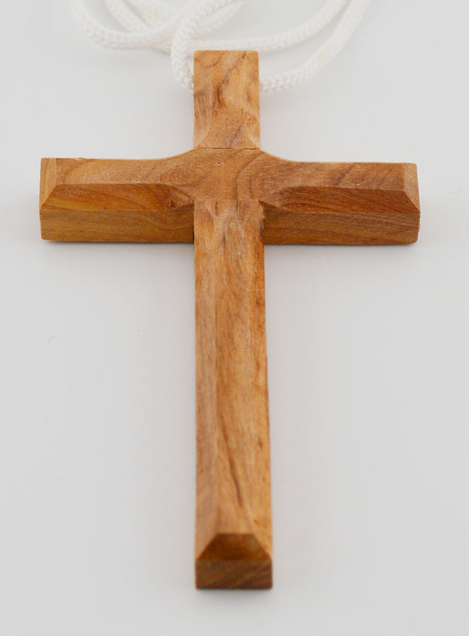 Croix d'Aube de Communion en Bois d'Olivier avec Cordon 9 cm (pic 2)