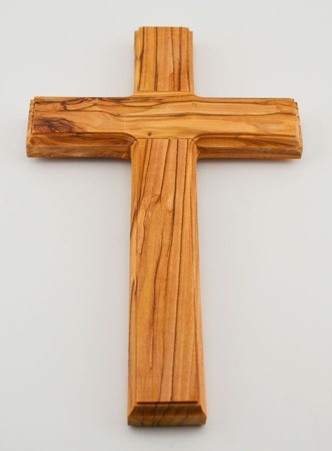 Croix en Bois d'Olivier de Terre Sainte - 22 cm (pic 2)