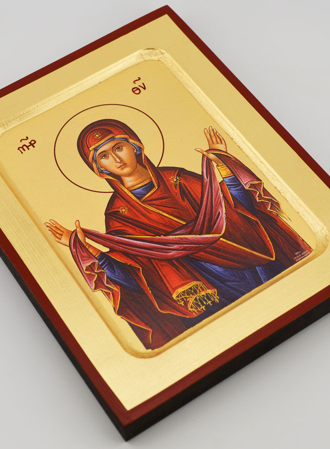 Icône Byzantine Notre Dame de Protection - 17 cm (pic 3)