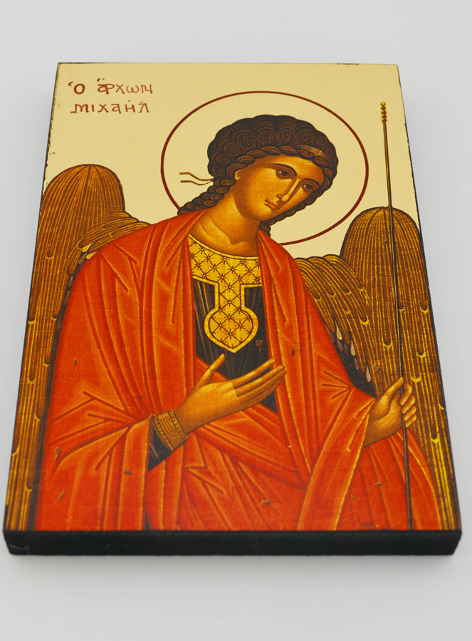Icône Byzantine Saint Michel Archange Rouge - 20 cm (pic 2)