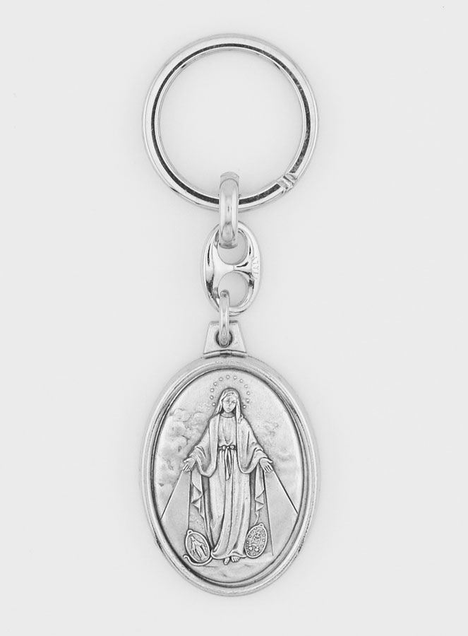 Porte-Clés Vierge Miraculeuse - Médaille Miraculeuse - 40 mm (pic 1)