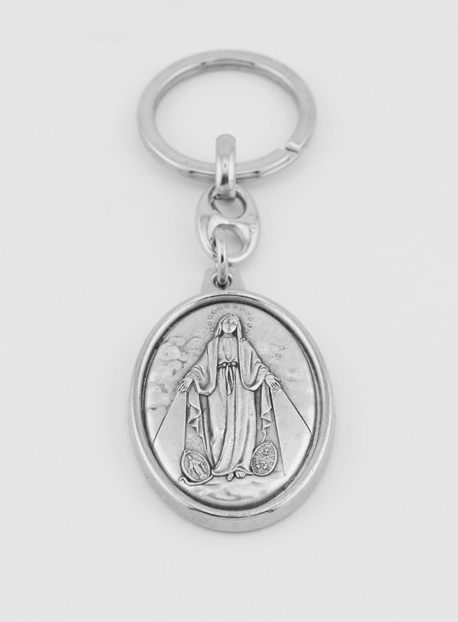 Porte-Clés Vierge Miraculeuse - Médaille Miraculeuse - 40 mm (pic 2)