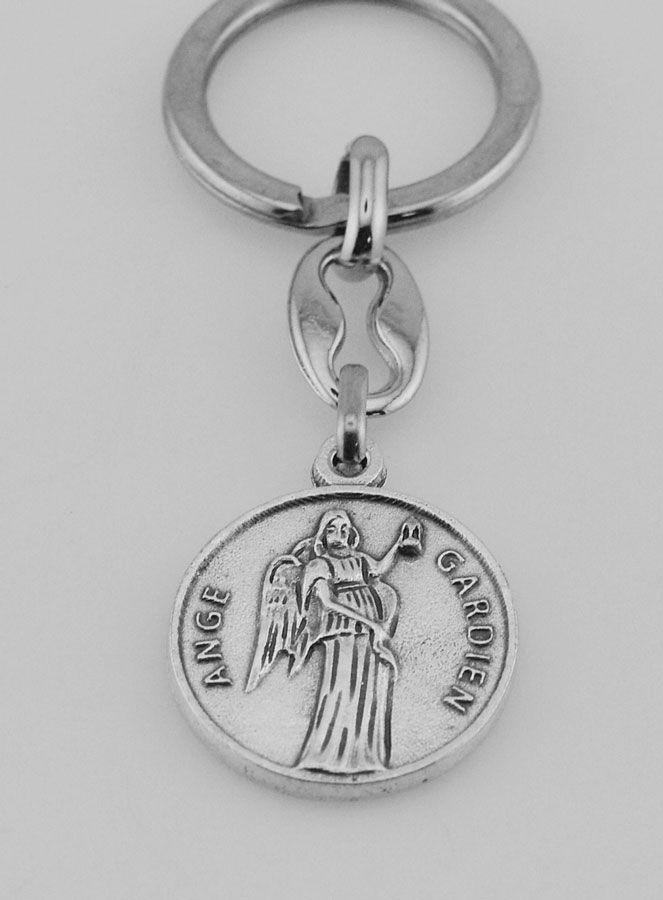 Porte-Clés Ange Gardien Protecteur Argenté avec Prière (pic 2)