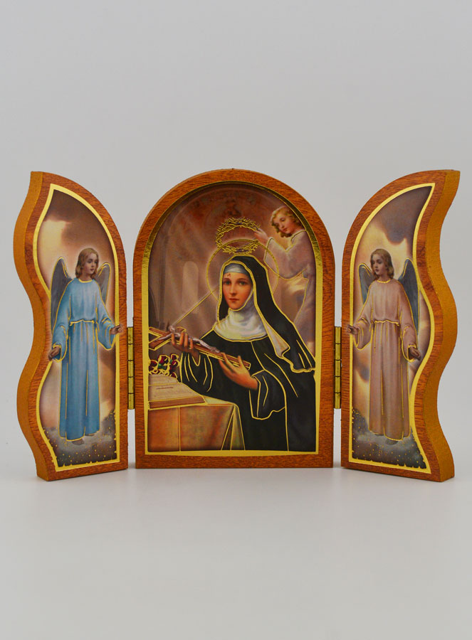 Icône Triptyque Sainte Rita de Cascia - 12 cm (pic 1)