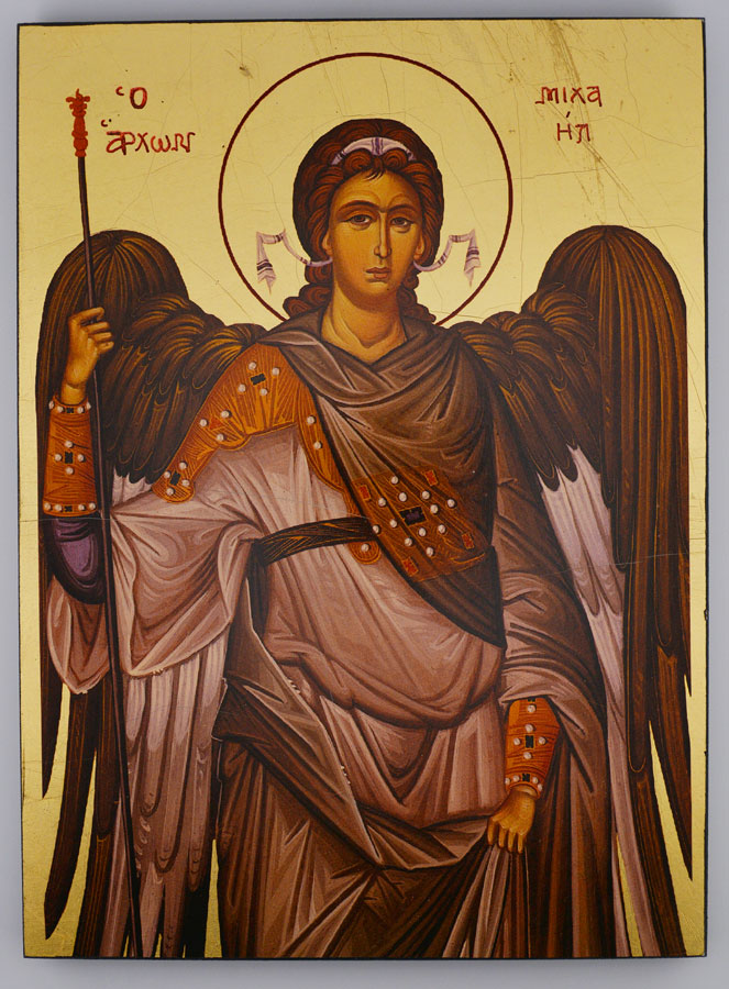 Icône Byzantine Saint Michel Archange Gris - 25 cm (pic 1)