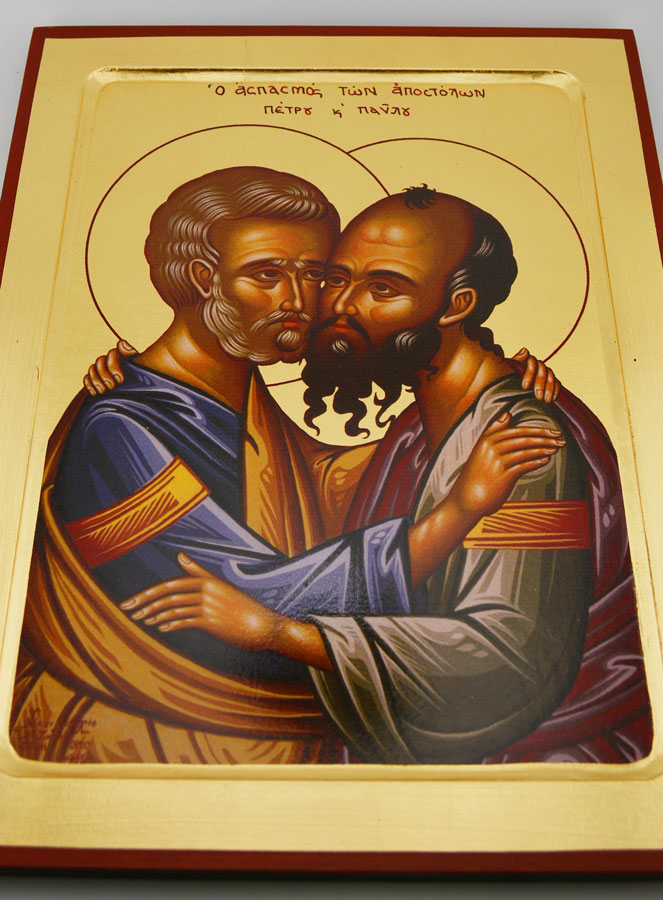 Icône Byzantine Saint Pierre et Saint Paul - 28 cm (pic 2)