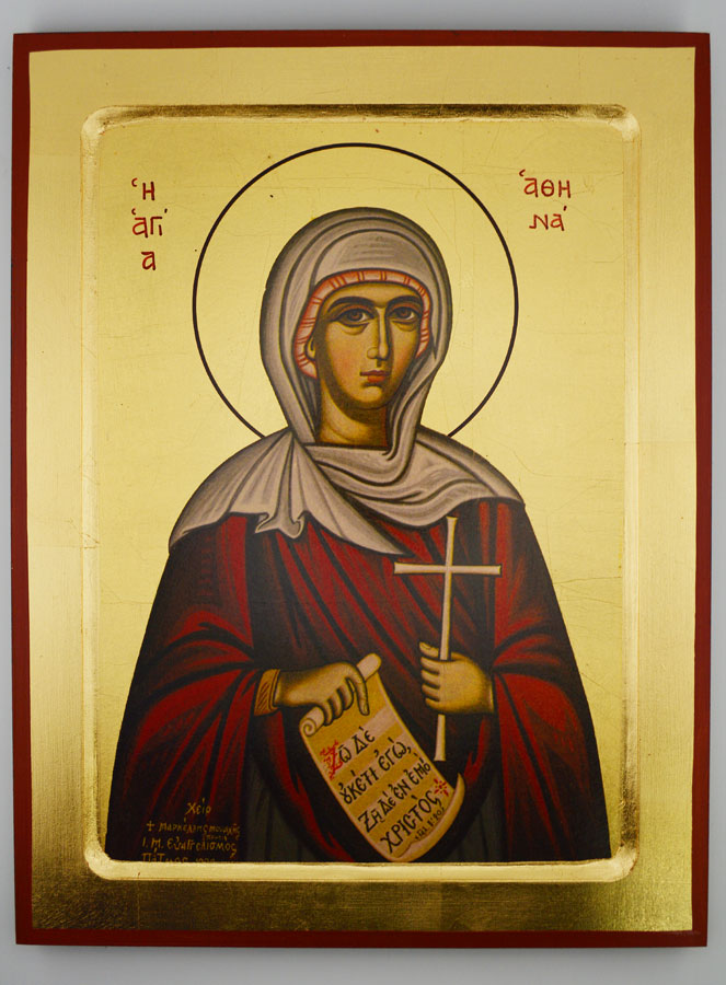 Icône Byzantine Sainte Athéna - 30 cm (pic 1)