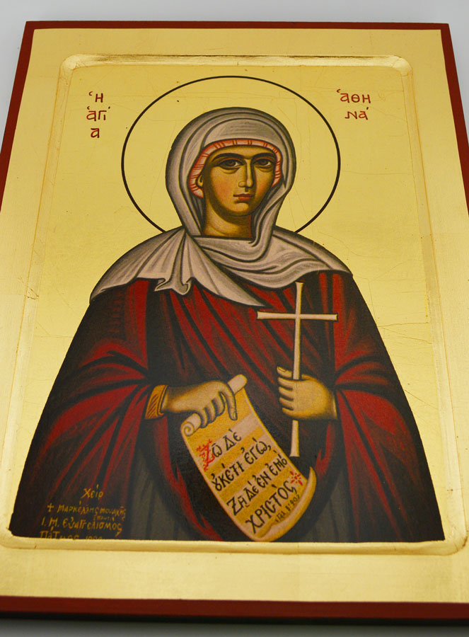 Icône Byzantine Sainte Athéna - 30 cm (pic 2)