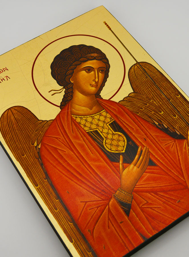 Icône Byzantine Saint Michel Archange Rouge - 25 cm (pic 3)