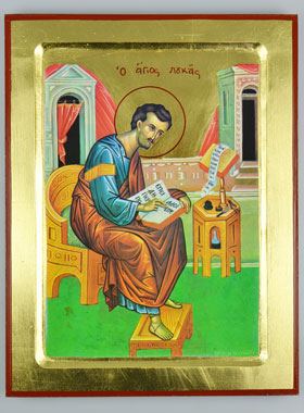 Icône Byzantine Saint Luc l'évangéliste - 30 cm (pic 1)