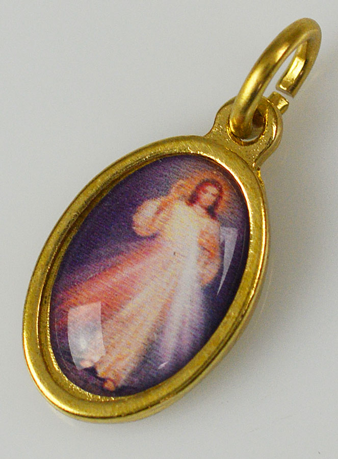 Médaille Christ Miséricordieux Divine Miséricorde Dorée - 14 mm (pic 4)