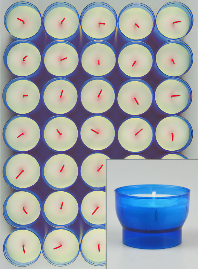 48 Bougies d'Église - Veilleuses Bleues - 6h (pic 1)