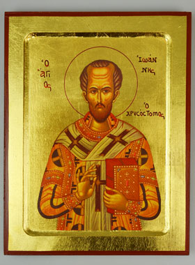 Icône Byzantine Saint Jean Chrysostome - 22 cm (pic 1)